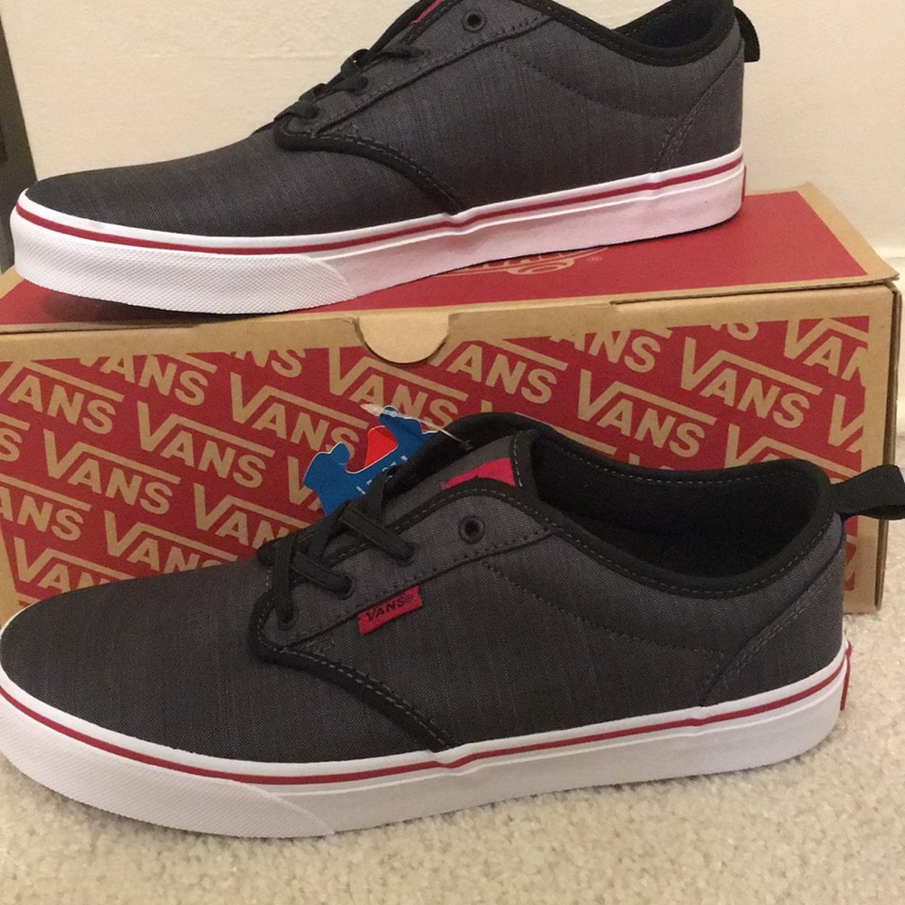 Black and Red Slip on Vans
